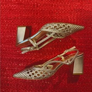 Marc Fisher Zunnie Champagne Slingback Heels